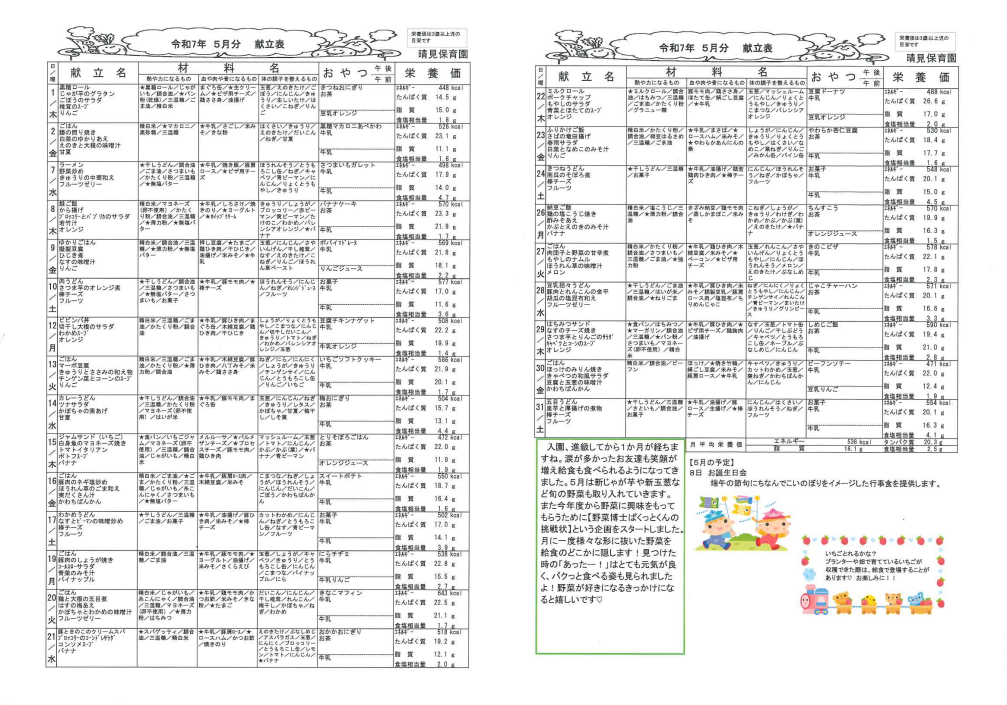 5月　献立表サムネイル